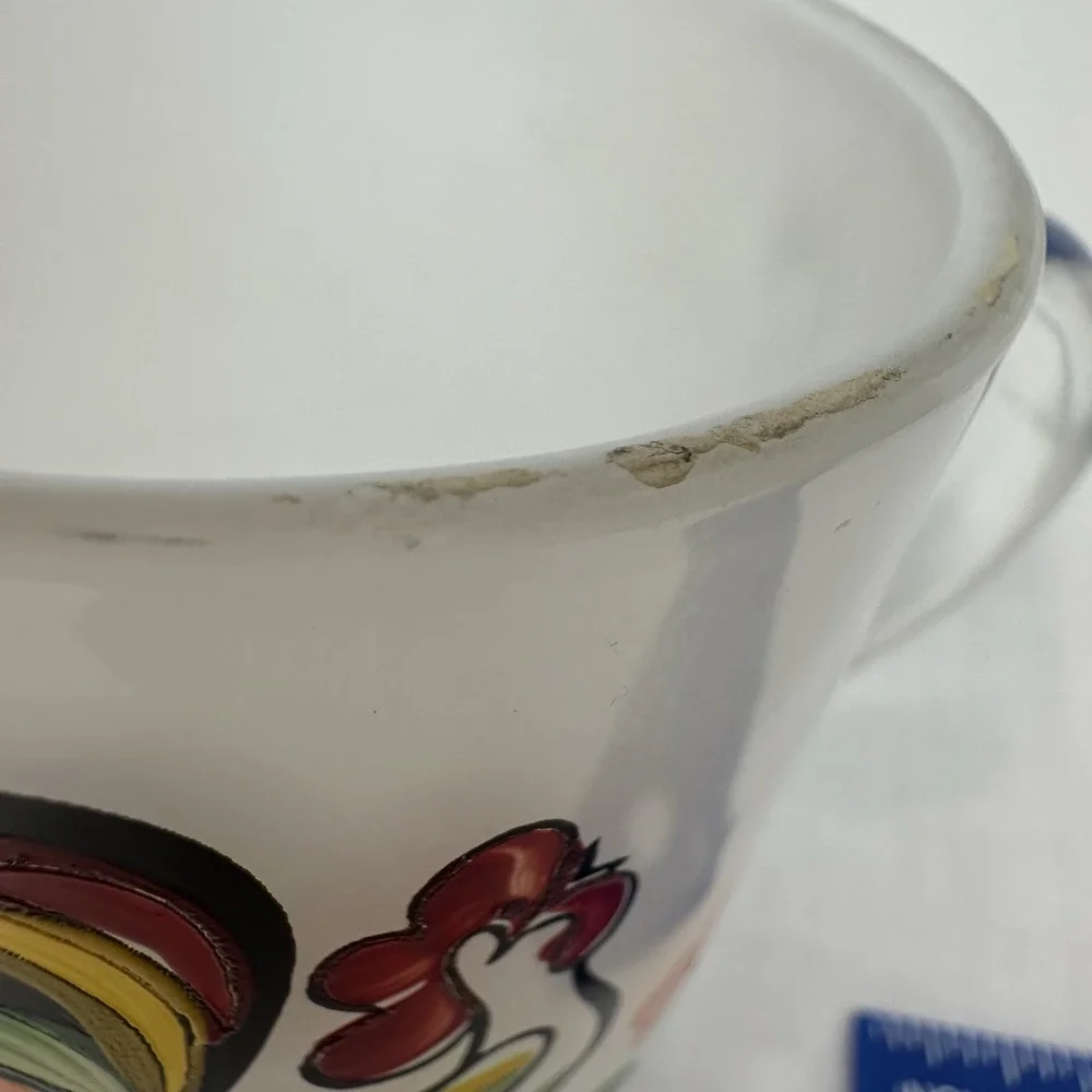 Vintage Bartlett Collins Rooster Handpainted Glass Sugar‎ Bowl Only 1950's